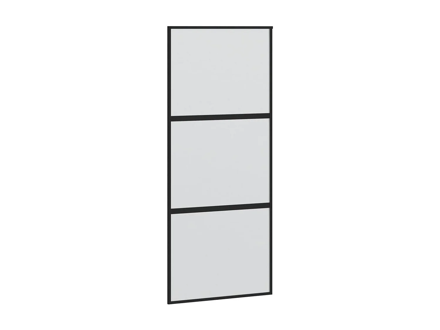 Porte coulissante noir 90x205 cm verre trempé aluminium FR515915