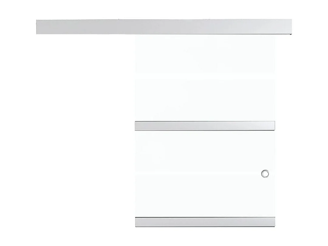 Porte coulissante Verre ESG et aluminium 76x205 cm Argenté FR279551