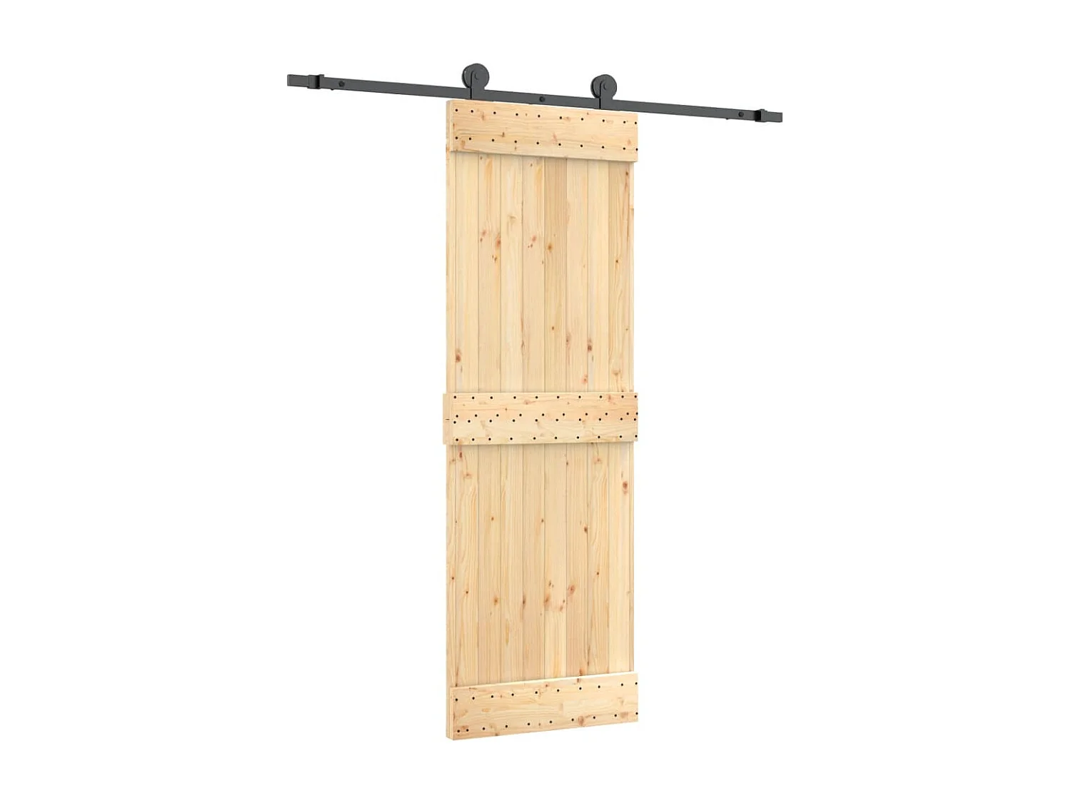 Puerta corredera con herrajes madera maciza de pino 70x210 cm ES539487