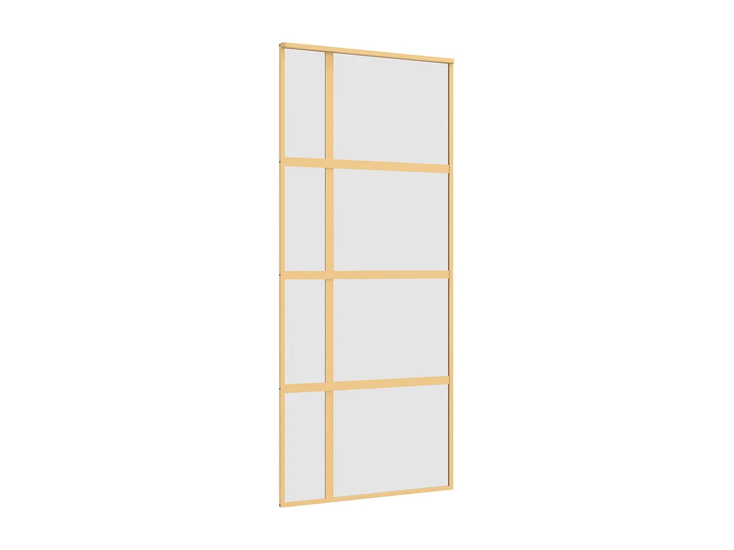 Porte coulissante doré 90x205 cm verre ESG dépoli et aluminium FR826655