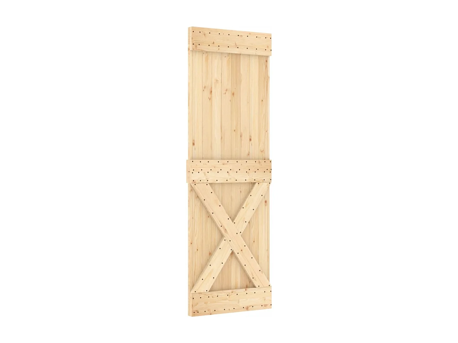 Porte coulissante et kit de quincaillerie 70x210 cm pin massif FR549408