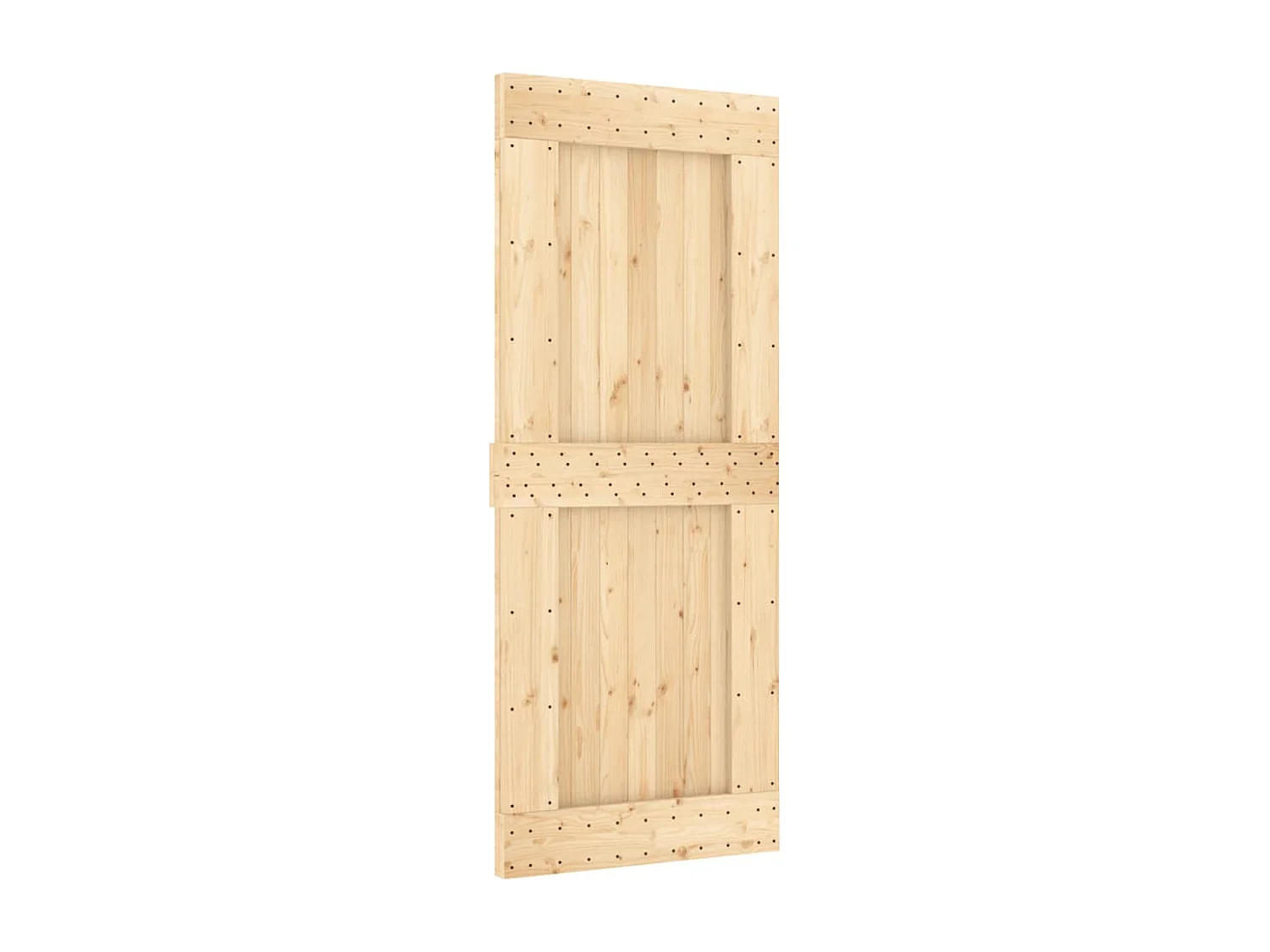 Puerta corredera con herrajes madera maciza de pino 85x210 cm ES515167