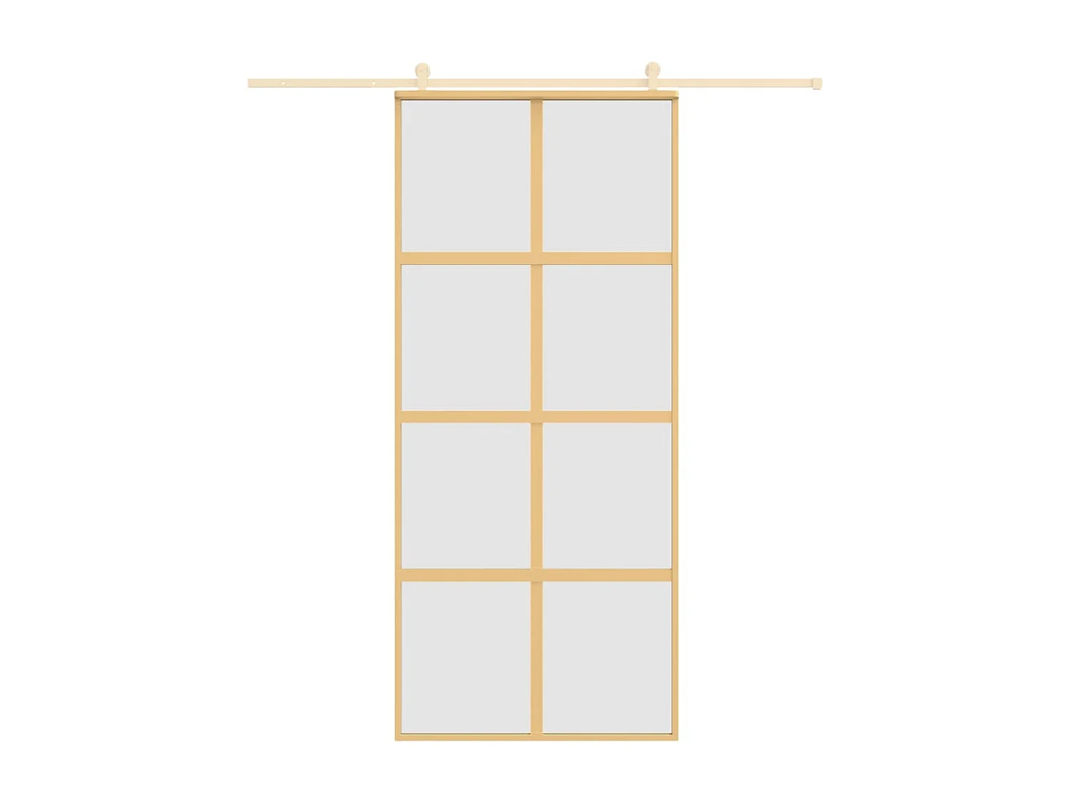 Porte coulissante doré 90x205 cm verre ESG dépoli et aluminium FR525298