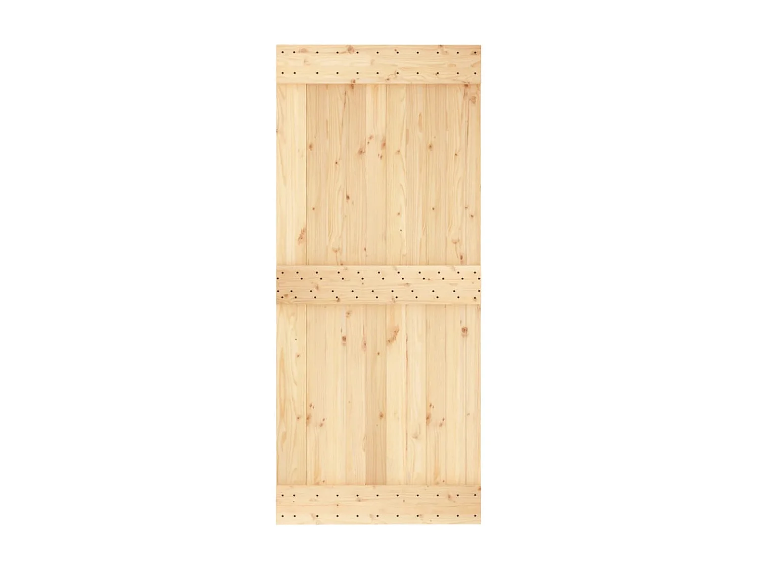Porte coulissante et kit de quincaillerie 90x210 cm pin massif FR175733