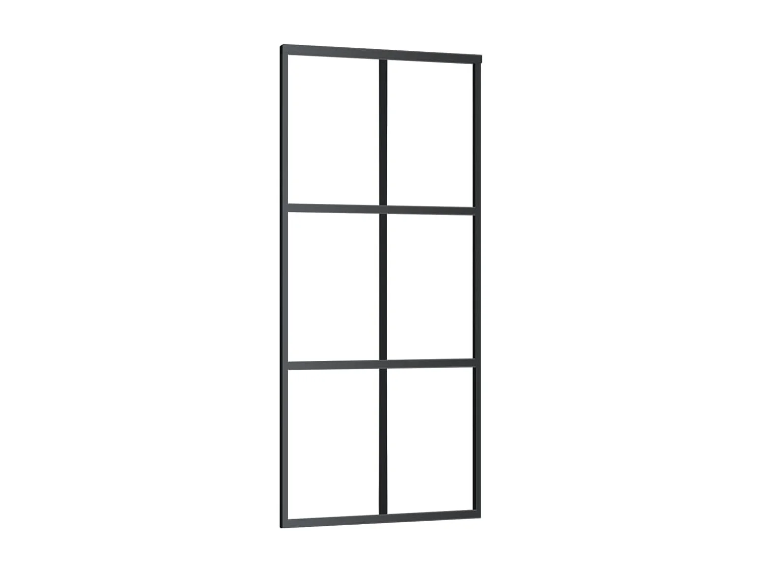 Porte coulissante Verre ESG et aluminium 90x205 cm Noir FR270156