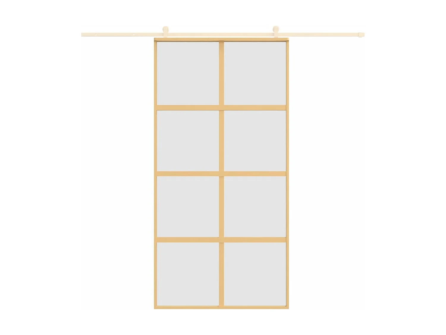 Porte coulissante doré 102,5x205 cm verre ESG dépoli aluminium FR353271