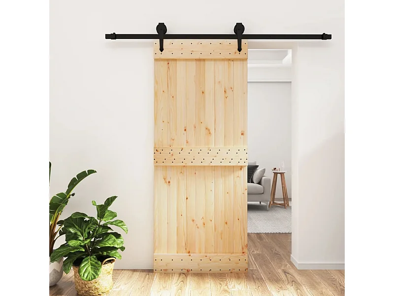 Schuifdeur met beslag 85x210 cm massief grenenhout BE469651