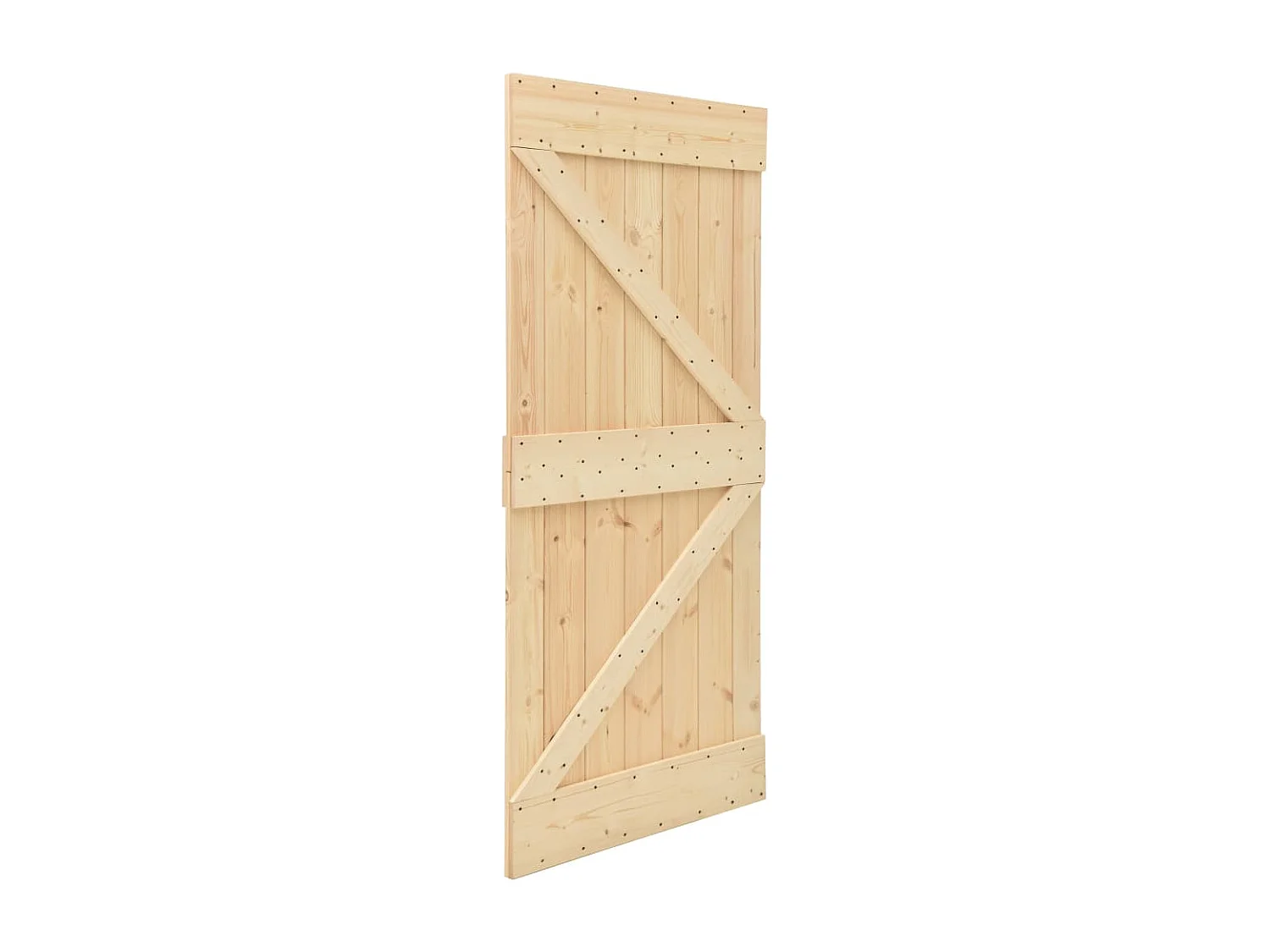 Porte coulissante avec kit de quincaillerie 80x210cm Pin massif FR224870