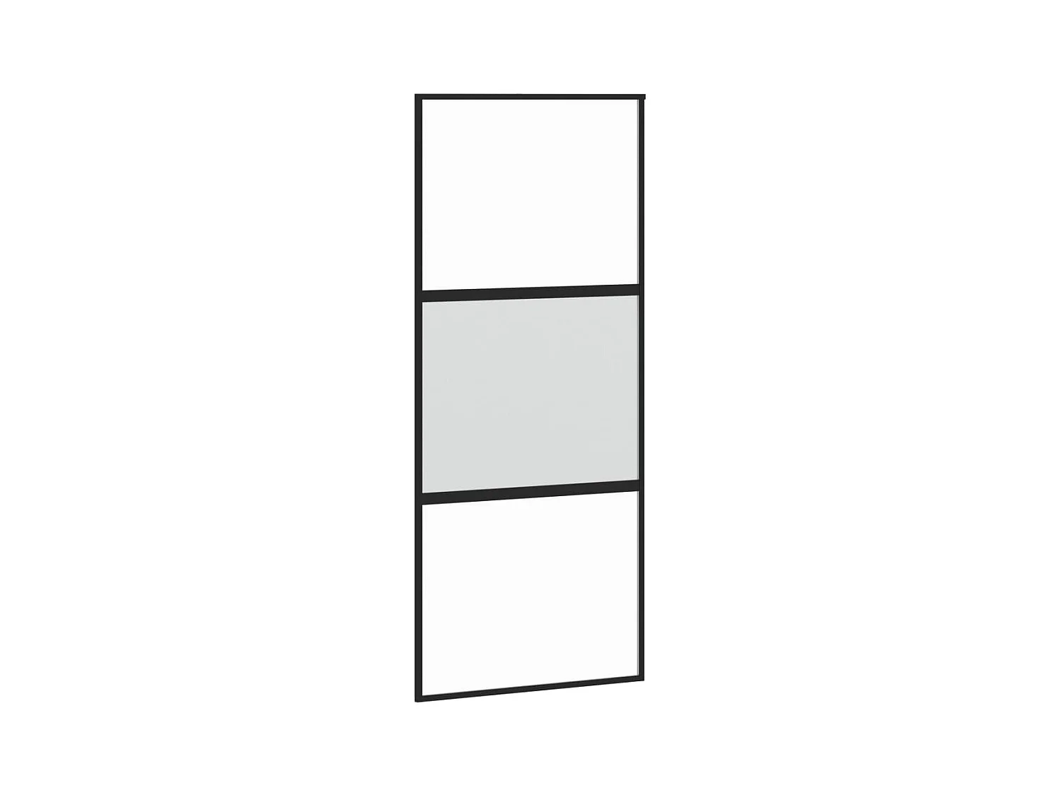 Porte coulissante noir 90x205 cm verre trempé aluminium FR360092