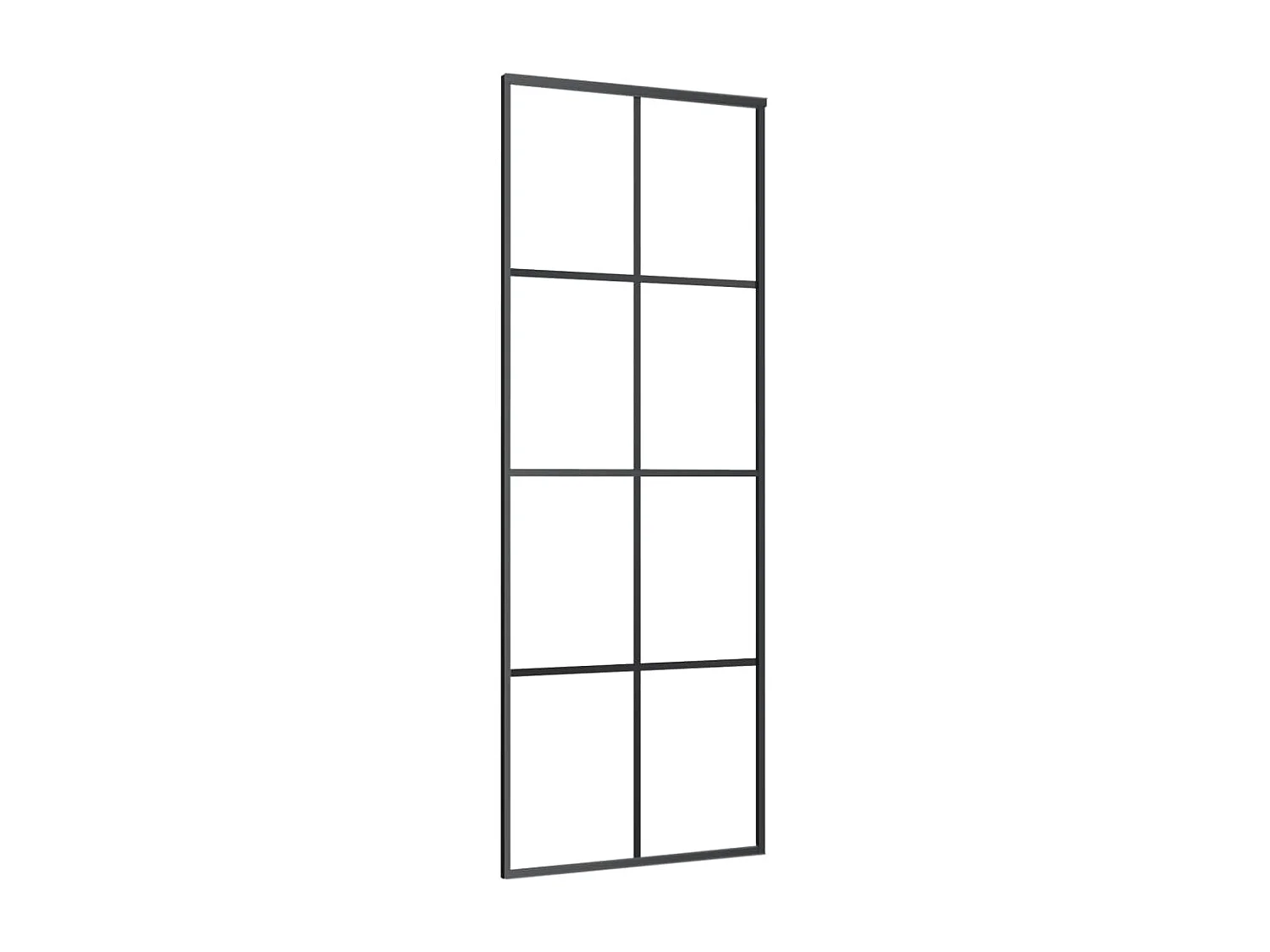 Porte coulissante Noir 76x205 cm Verre ESG et aluminium FR805844