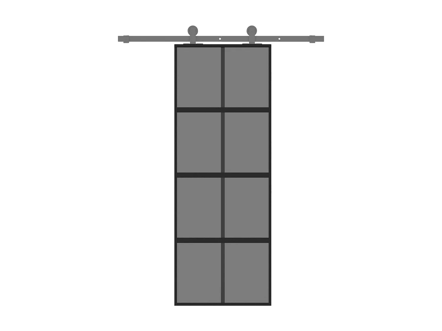 Porte coulissante noir 76x205 cm verre trempé aluminium FR861091