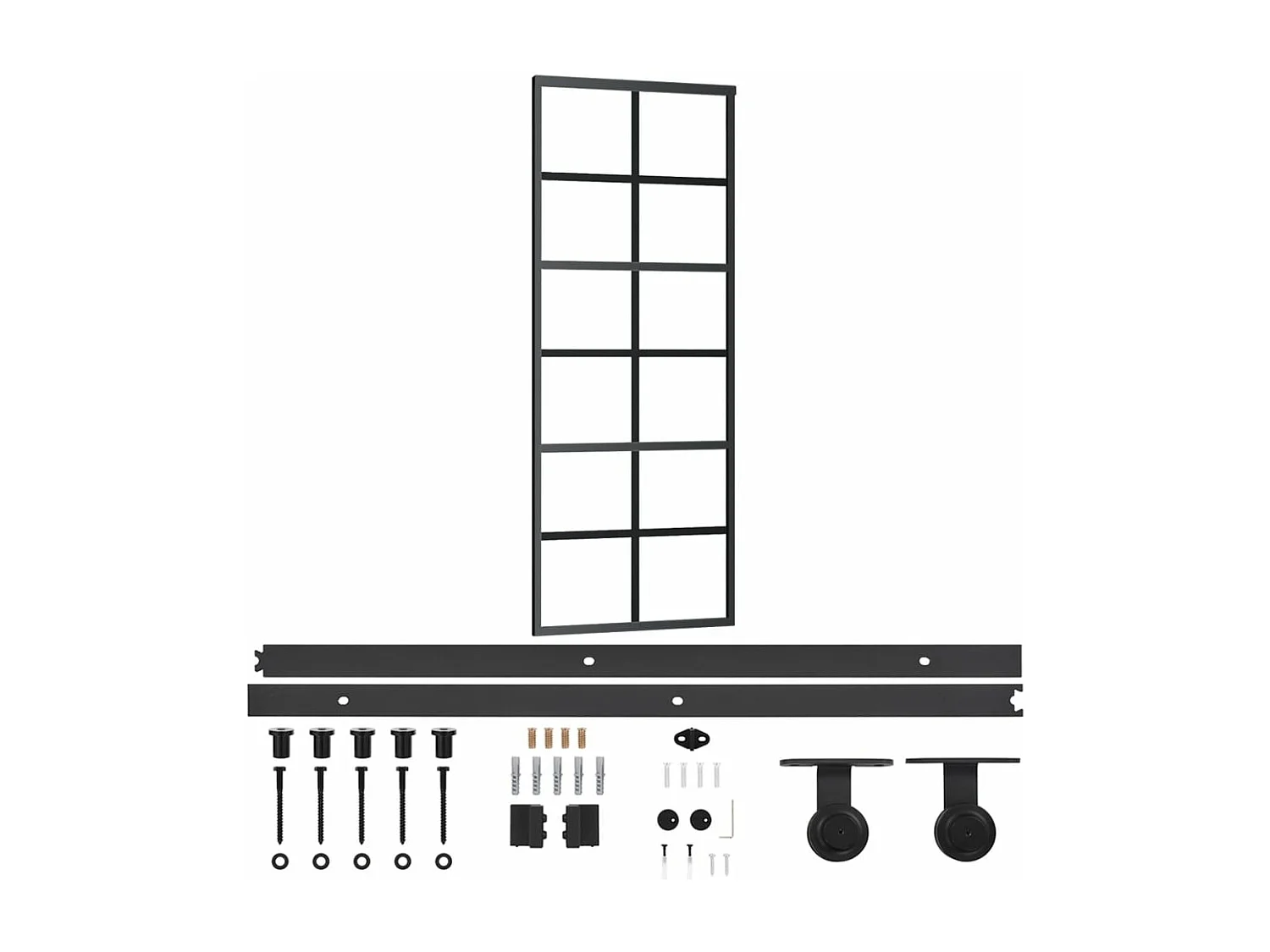 Porte coulissante et quincaillerie Verre ESG/Aluminium 76x205cm FR612361