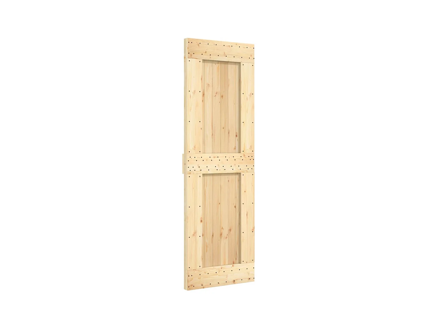 Porta de correr com ferragens 70x210 cm madeira de pinho maciça PT537027