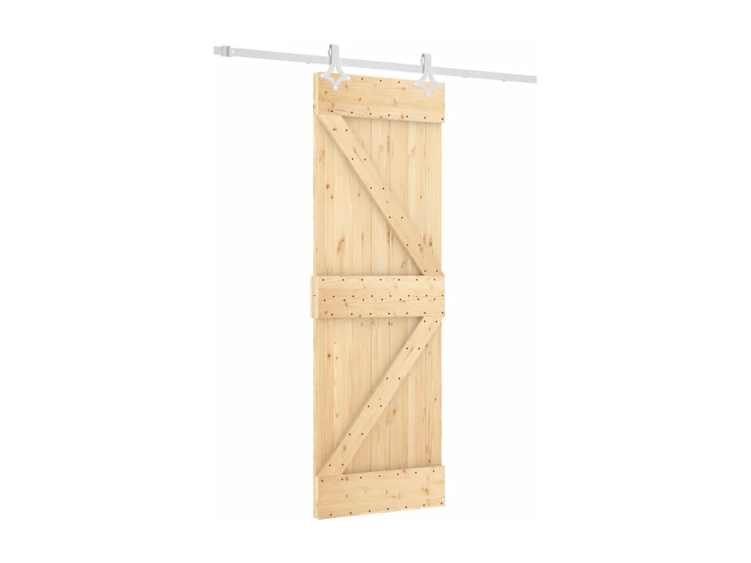 Porte coulissante et kit de quincaillerie 70x210 cm pin massif FR353079