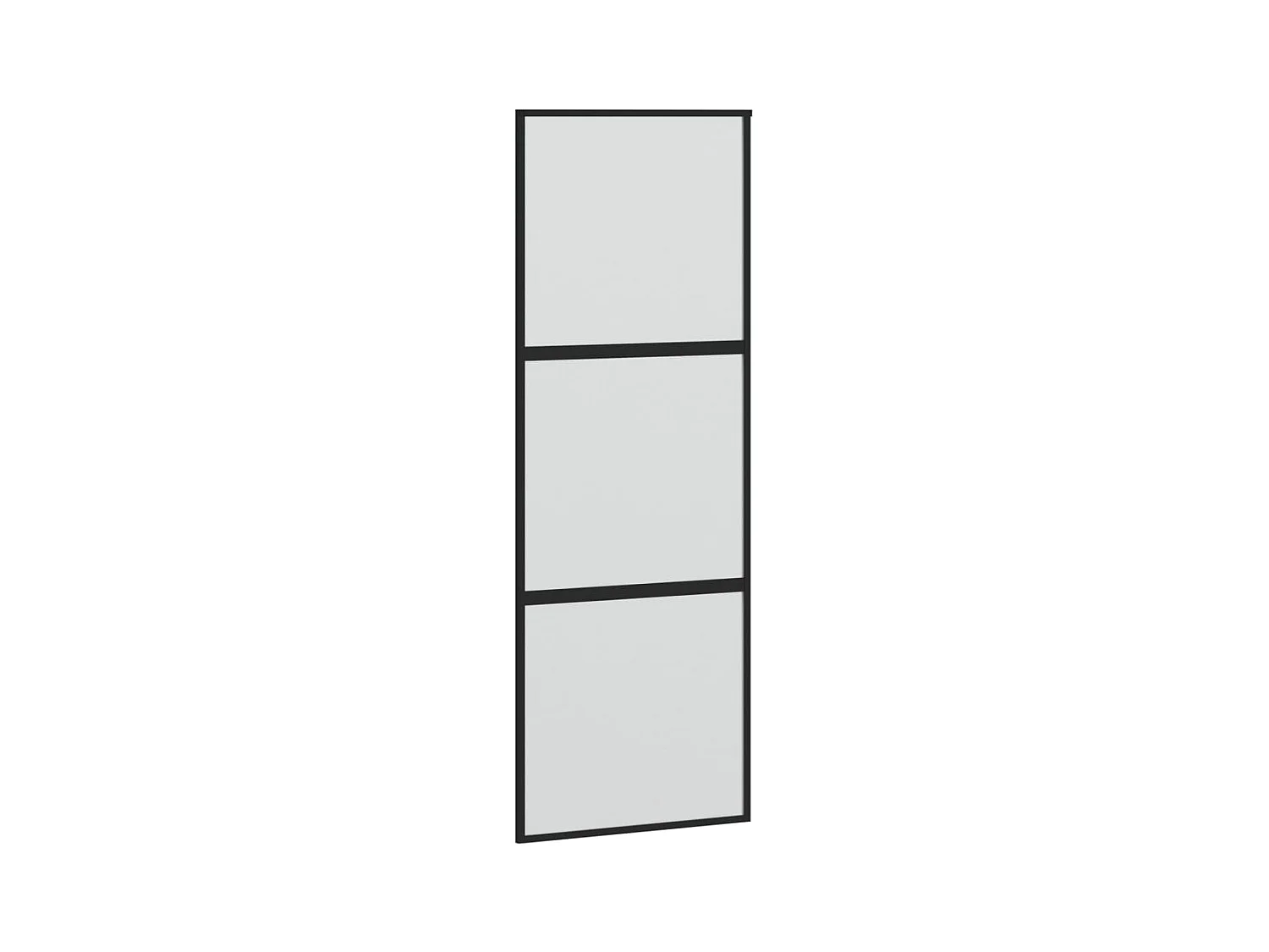 Porte coulissante noir 76x205 cm verre trempé aluminium FR390530