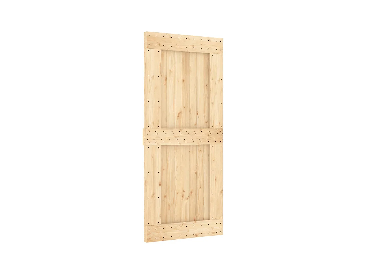 Porte coulissante et kit de quincaillerie 90x210 cm pin massif FR151101
