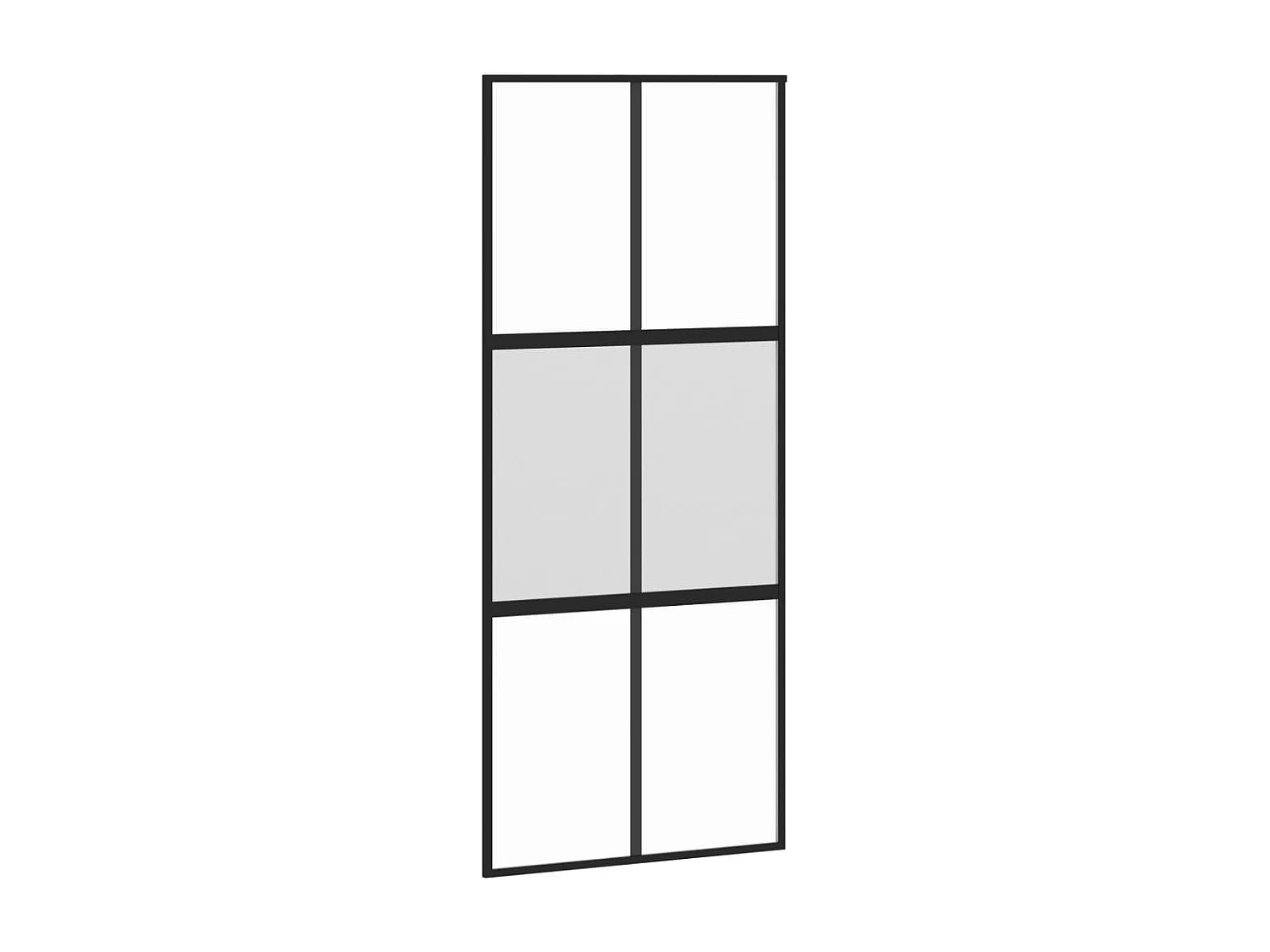 Porte coulissante noir 90x205 cm verre trempé aluminium FR359840