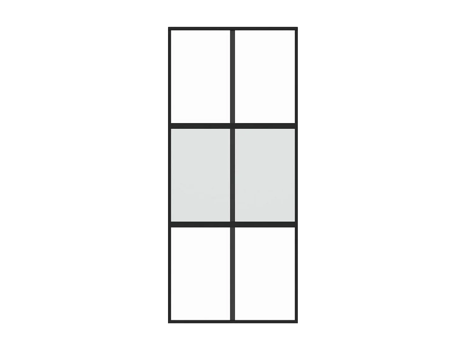 Porte coulissante noir 90x205 cm verre trempé aluminium FR359840