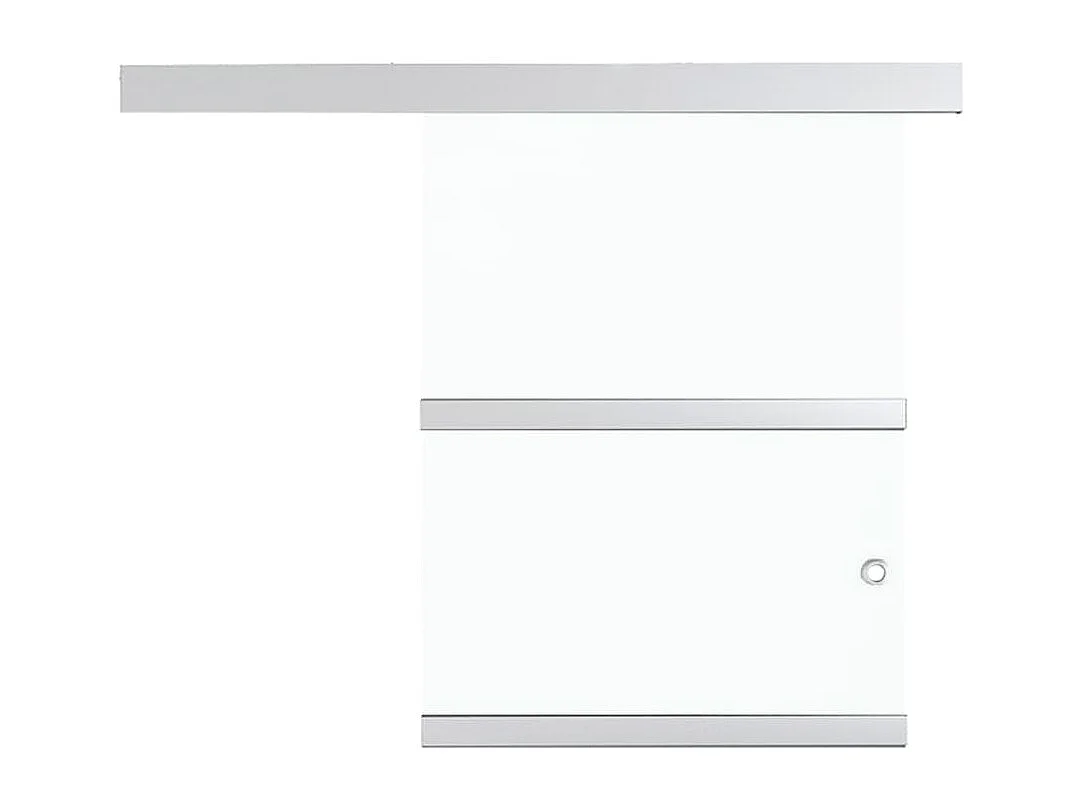 Porte coulissante Verre ESG et aluminium 90x205 cm Argenté FR756290