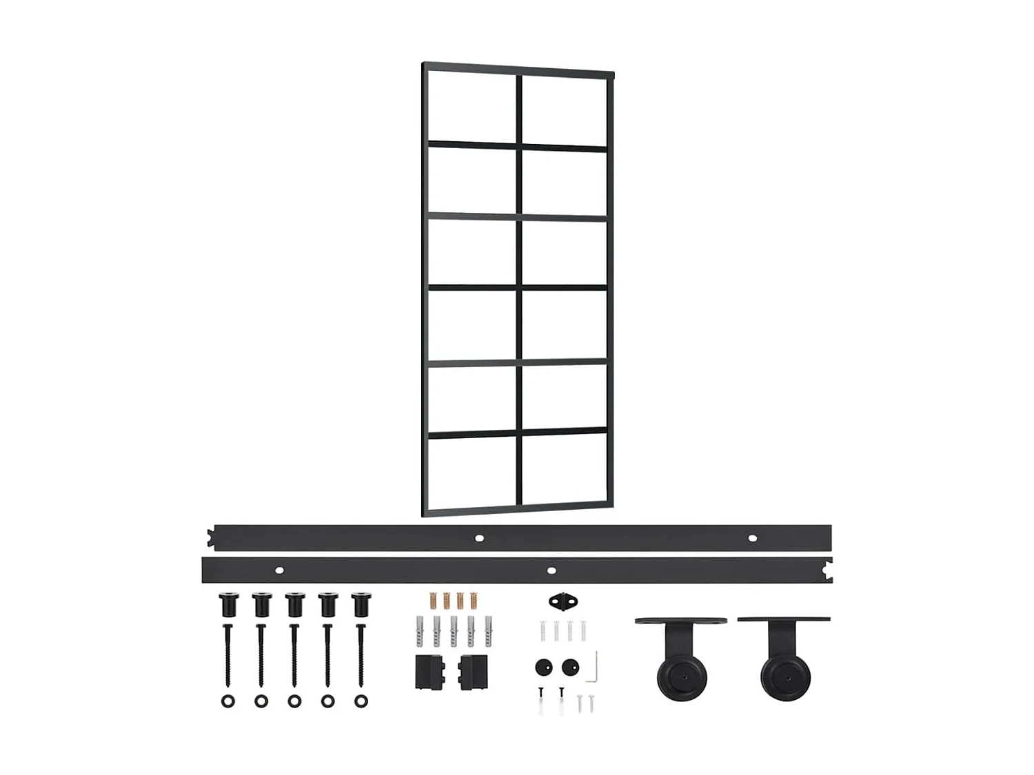 Porte coulissante et quincaillerie Verre et Aluminium 90x205 cm FR205674