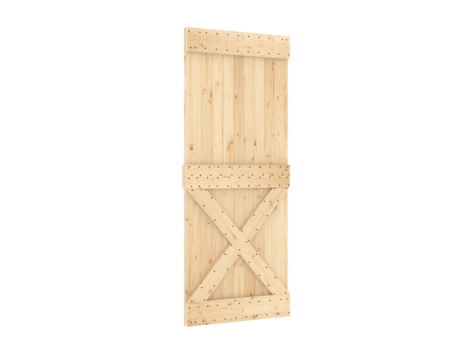 Porte coulissante et kit de quincaillerie 85x210 cm pin massif FR699056