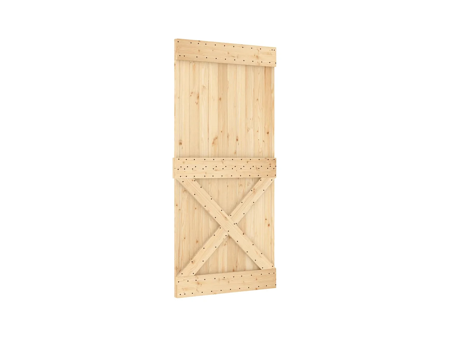 Porte coulissante et kit de quincaillerie 95x210 cm pin massif FR370746