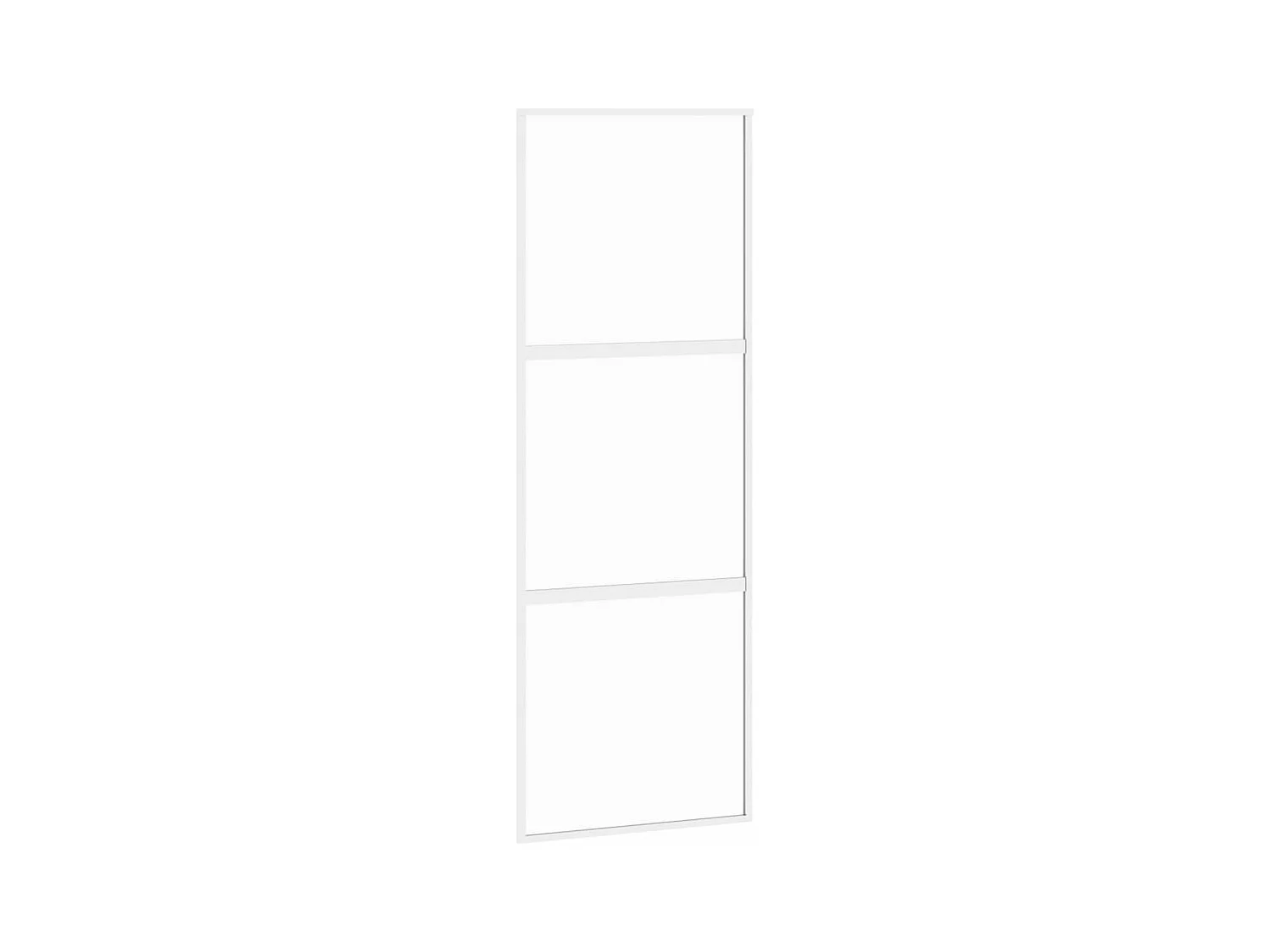 Porte coulissante blanc 76x205 cm verre trempé aluminium FR572322