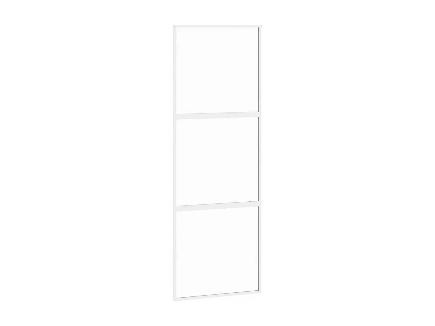 Porte coulissante blanc 76x205 cm verre trempé aluminium FR572322