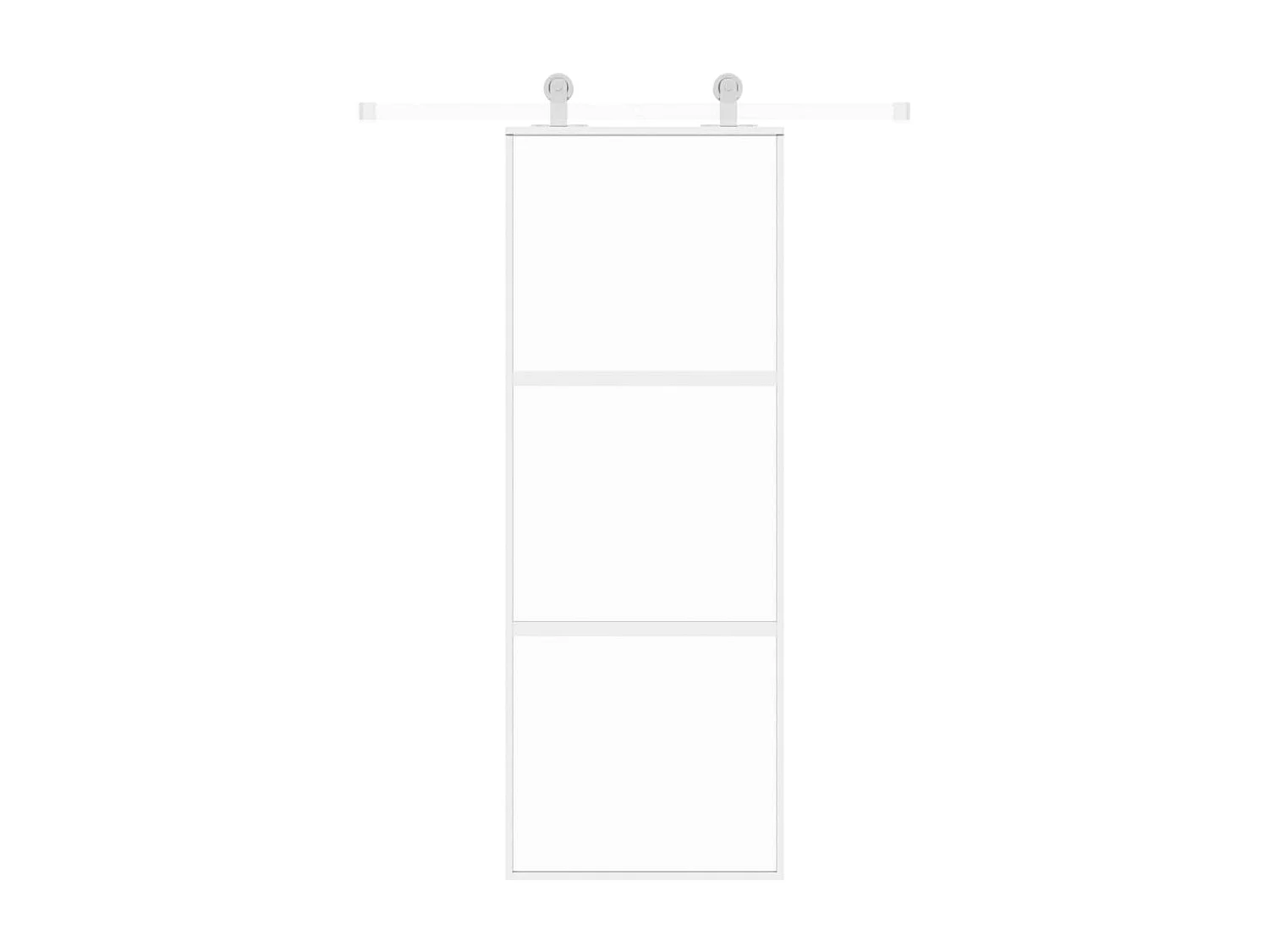 Porte coulissante blanc 76x205 cm verre trempé aluminium FR572322