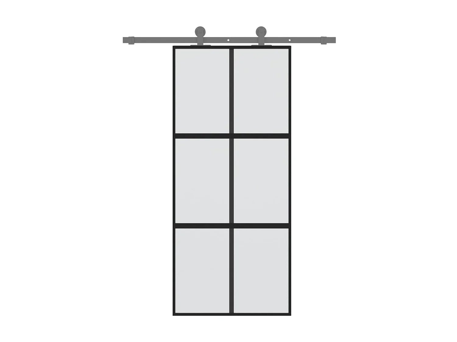 Porte coulissante noir 90x205 cm verre trempé aluminium FR728655