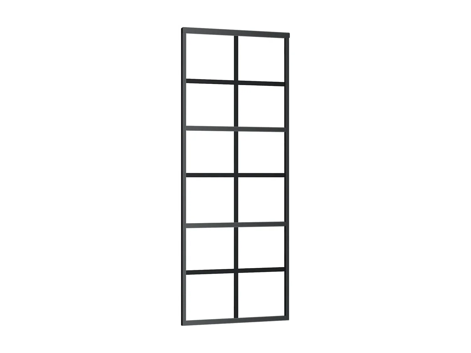 Porte coulissante Verre ESG et aluminium 76x205 cm Noir FR965718