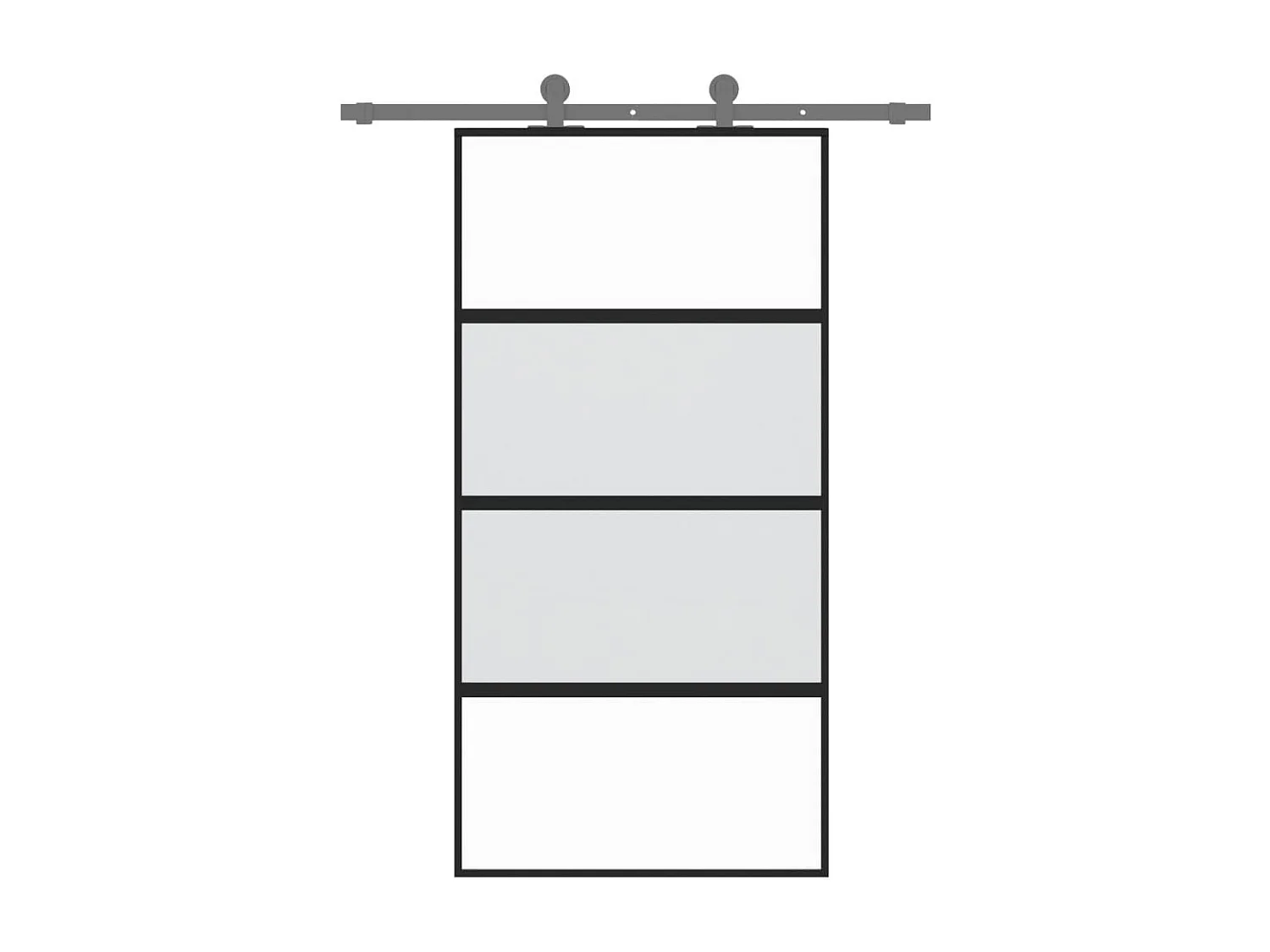 Porte coulissante noir 102,5x205 cm verre trempé aluminium FR839275