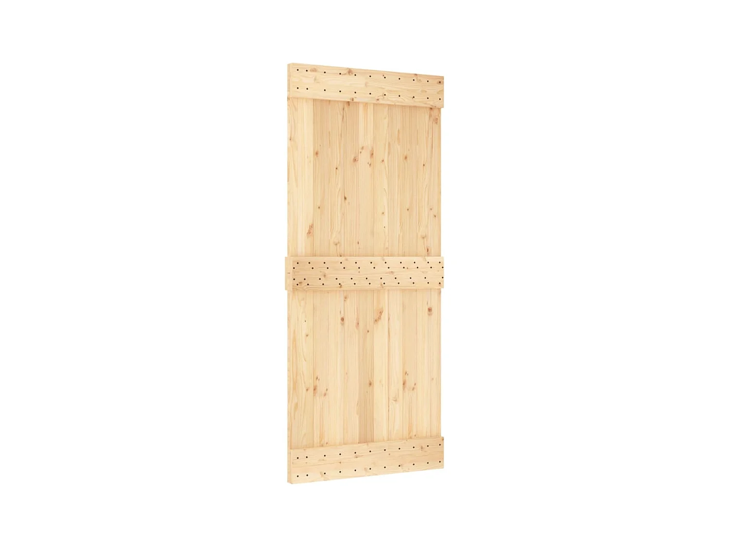 Porta de correr com ferragens 90x210 cm madeira de pinho maciça PT894564