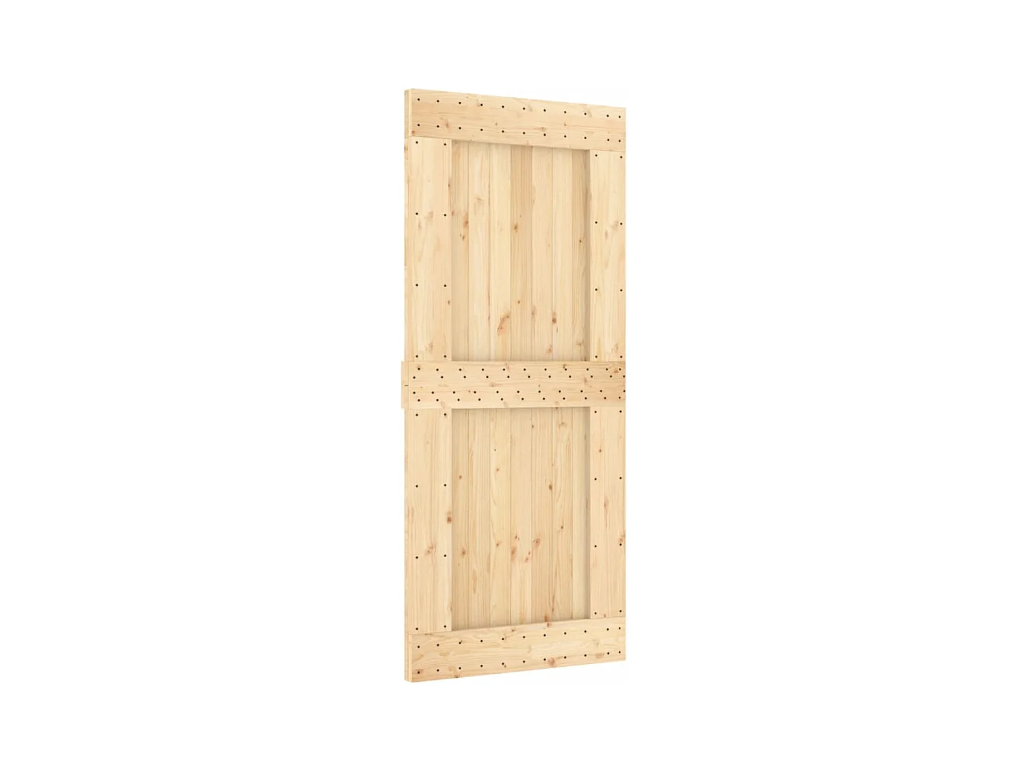 Porte coulissante et kit de quincaillerie 90x210 cm pin massif FR170950