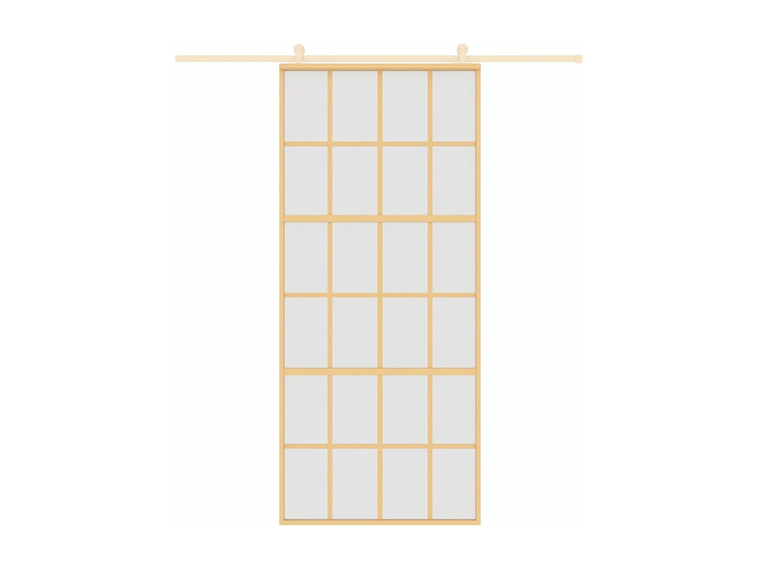 Schuifdeur 90x205 cm mat ESG-glas en aluminium goudkleurig BE642475