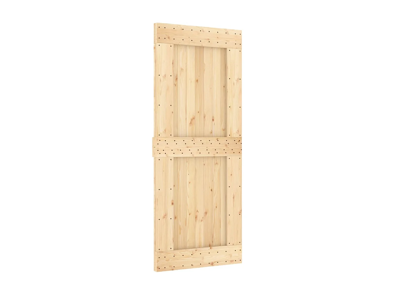 Porta de correr com ferragens 85x210 cm madeira de pinho maciça PT425021