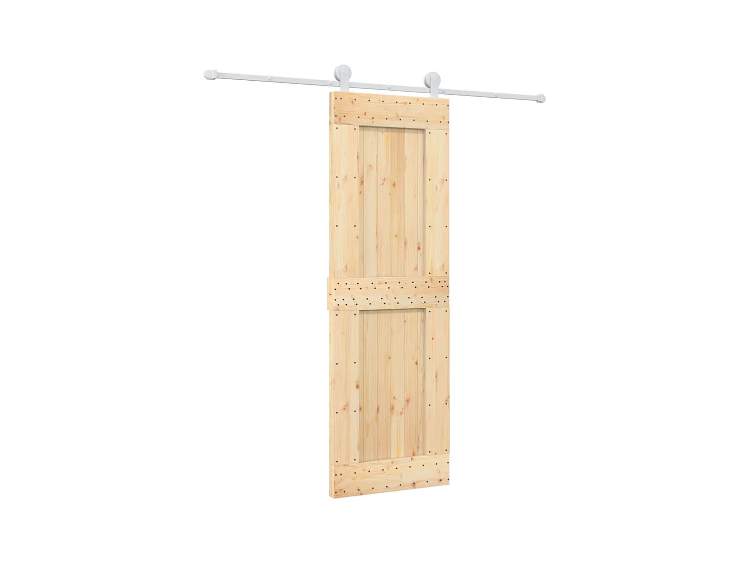 Porte coulissante et kit de quincaillerie 70x210 cm pin massif FR756958