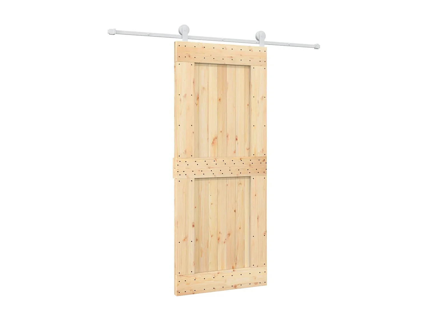 Porte coulissante et kit de quincaillerie 85x210 cm pin massif FR491903
