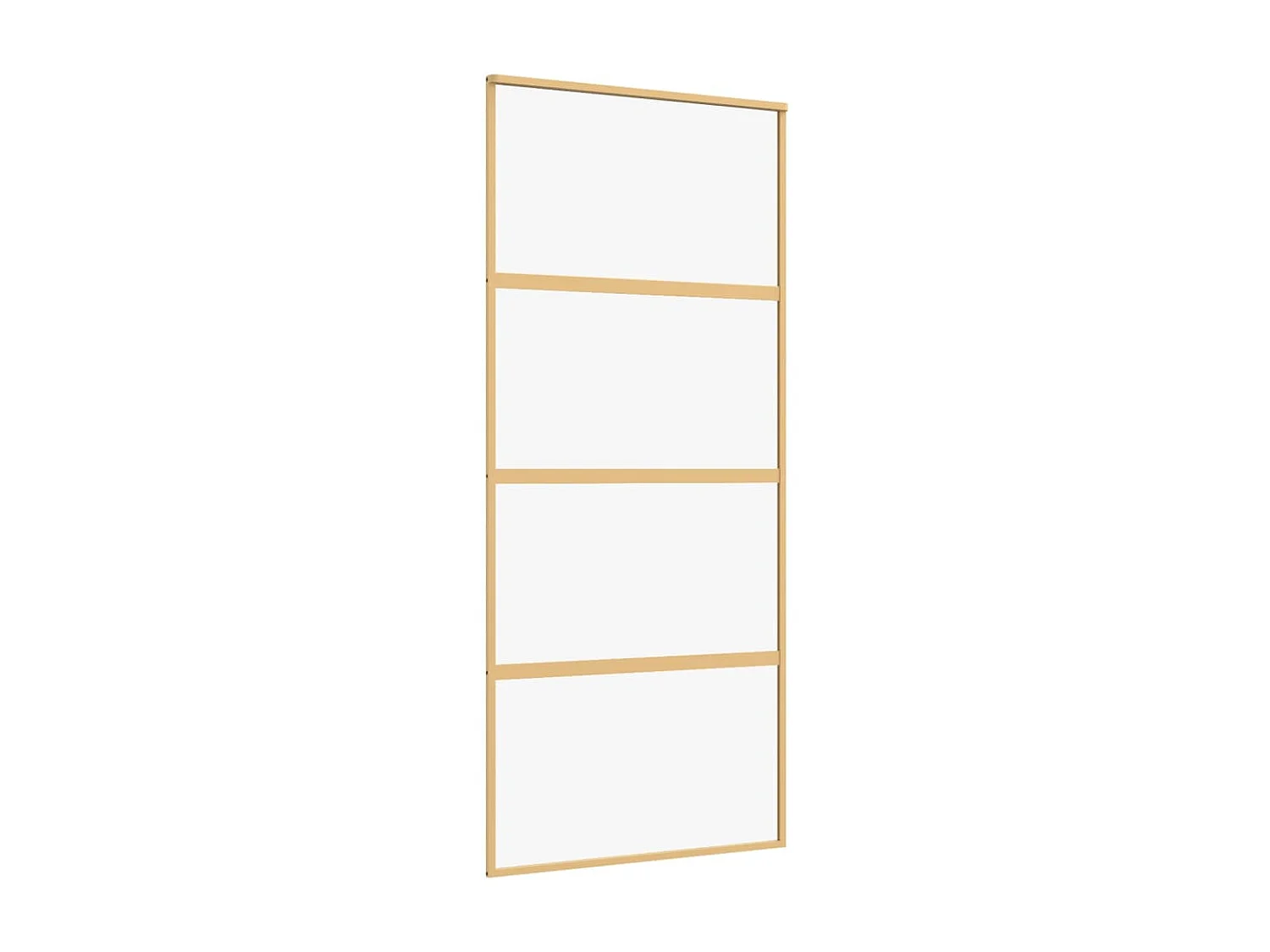 Porte coulissante doré 90x205 cm verre ESG clair et aluminium FR235449