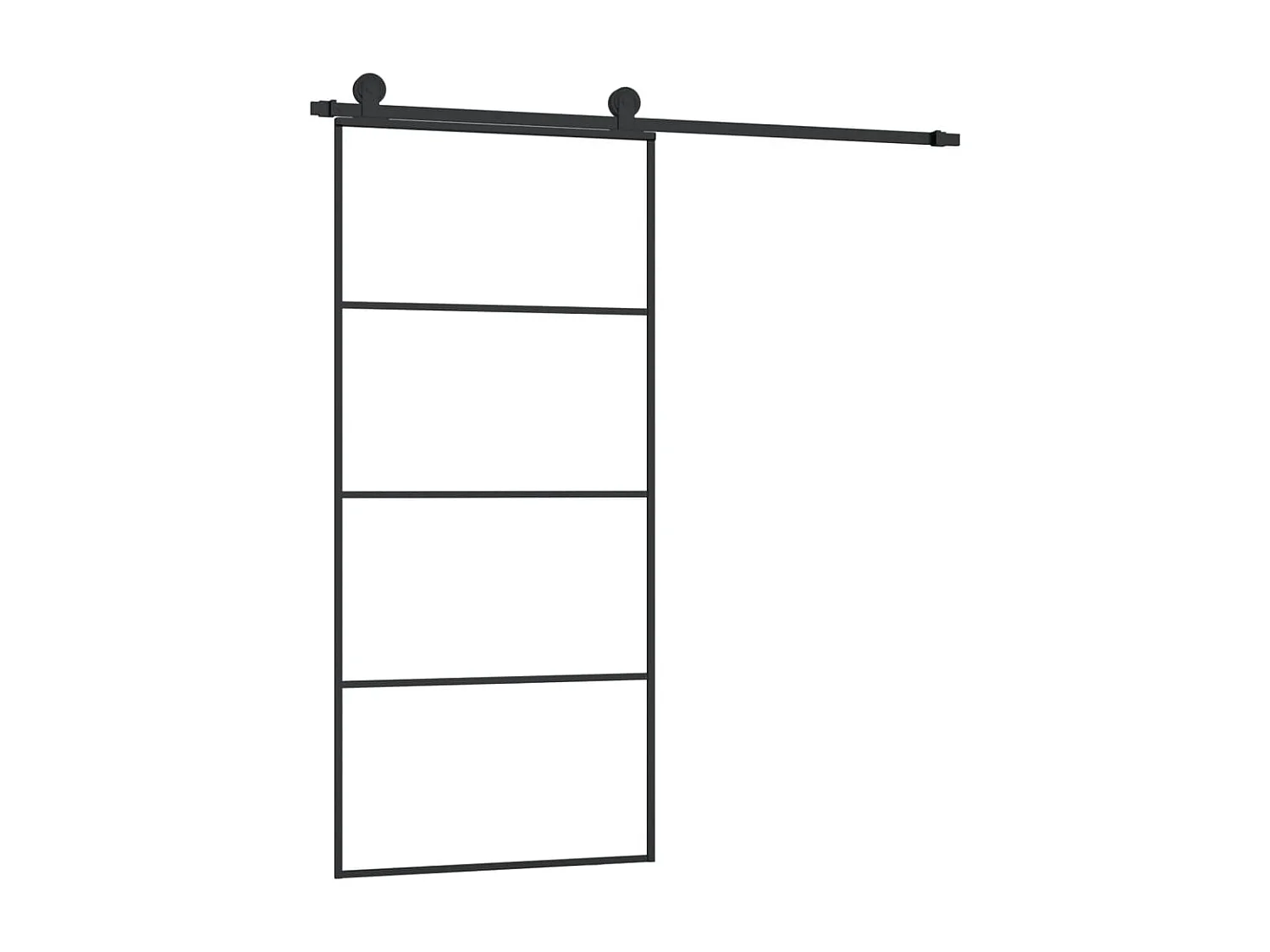 Porte coulissante avec kit de quincaillerie 90x205 cm Verre ESG FR731595