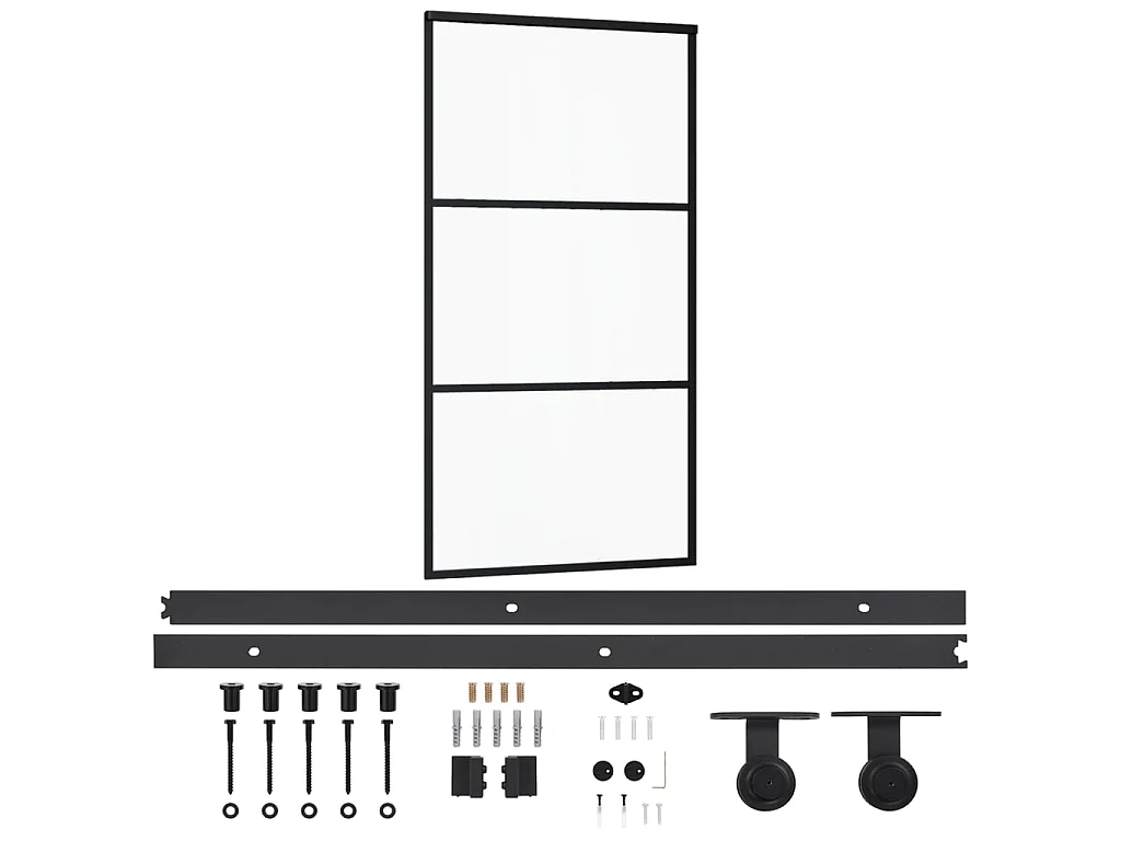 Porte coulissante et quincaillerie Verre et Aluminium 102x205cm FR757850