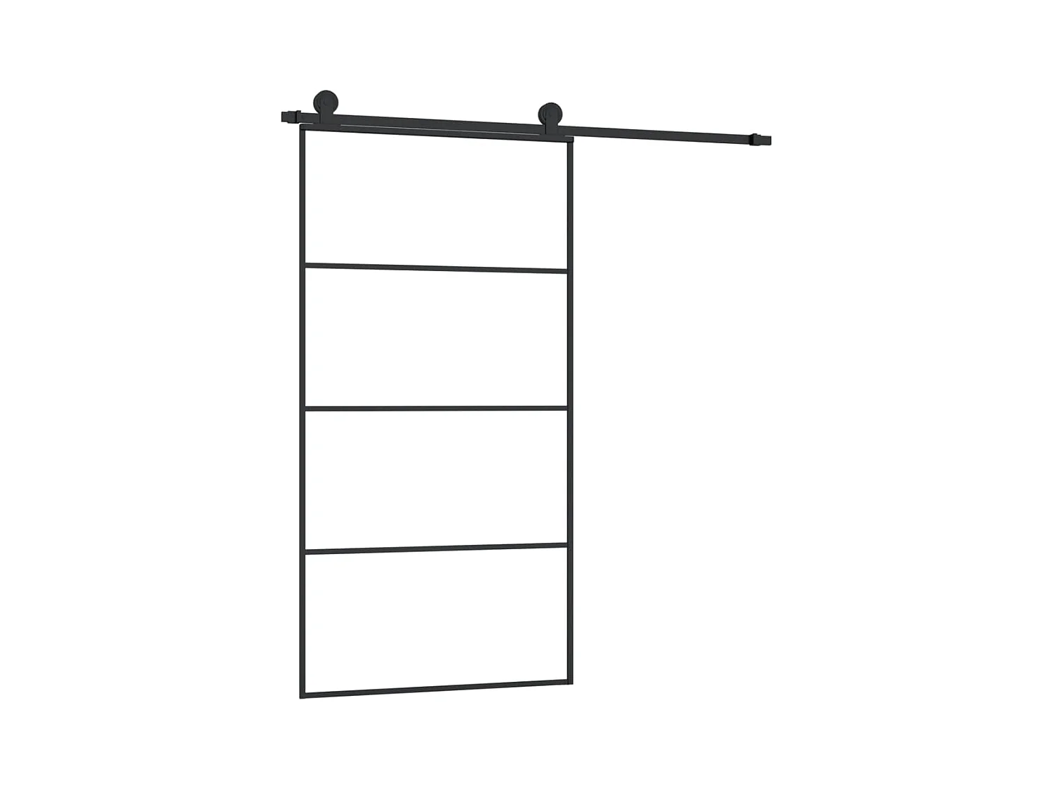 Porte coulissante et kit de quincaillerie 102,5x205cm Verre ESG FR331725