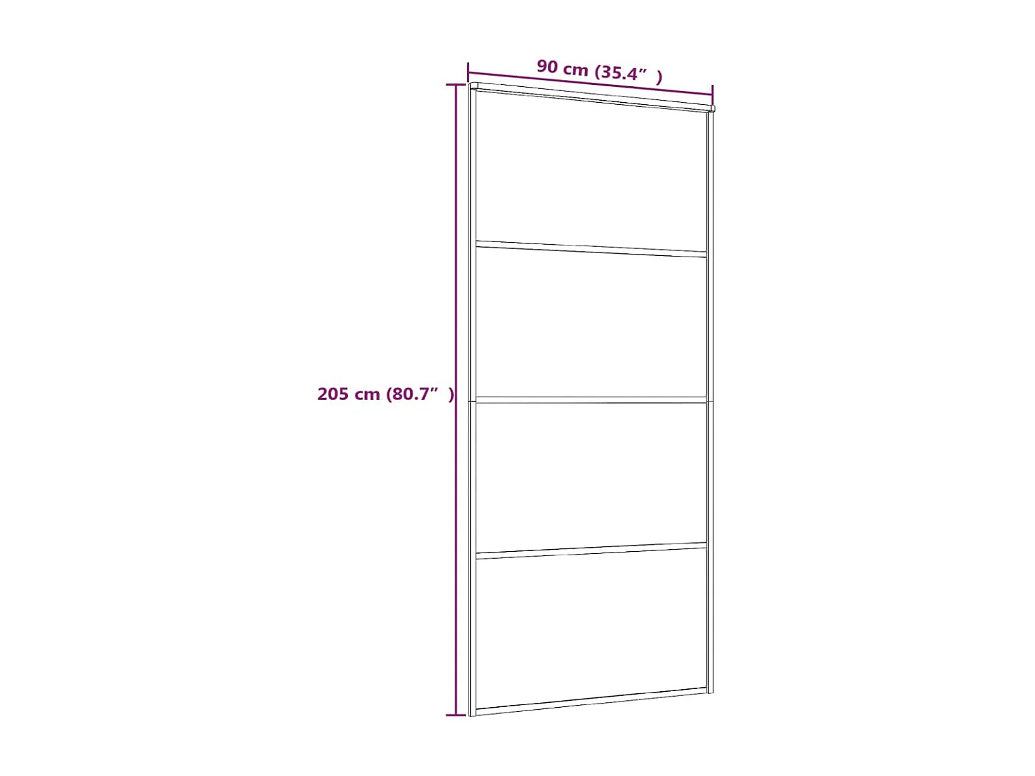 Porte coulissante Verre ESG dépoli et aluminium 90x205 cm Noir FR240635