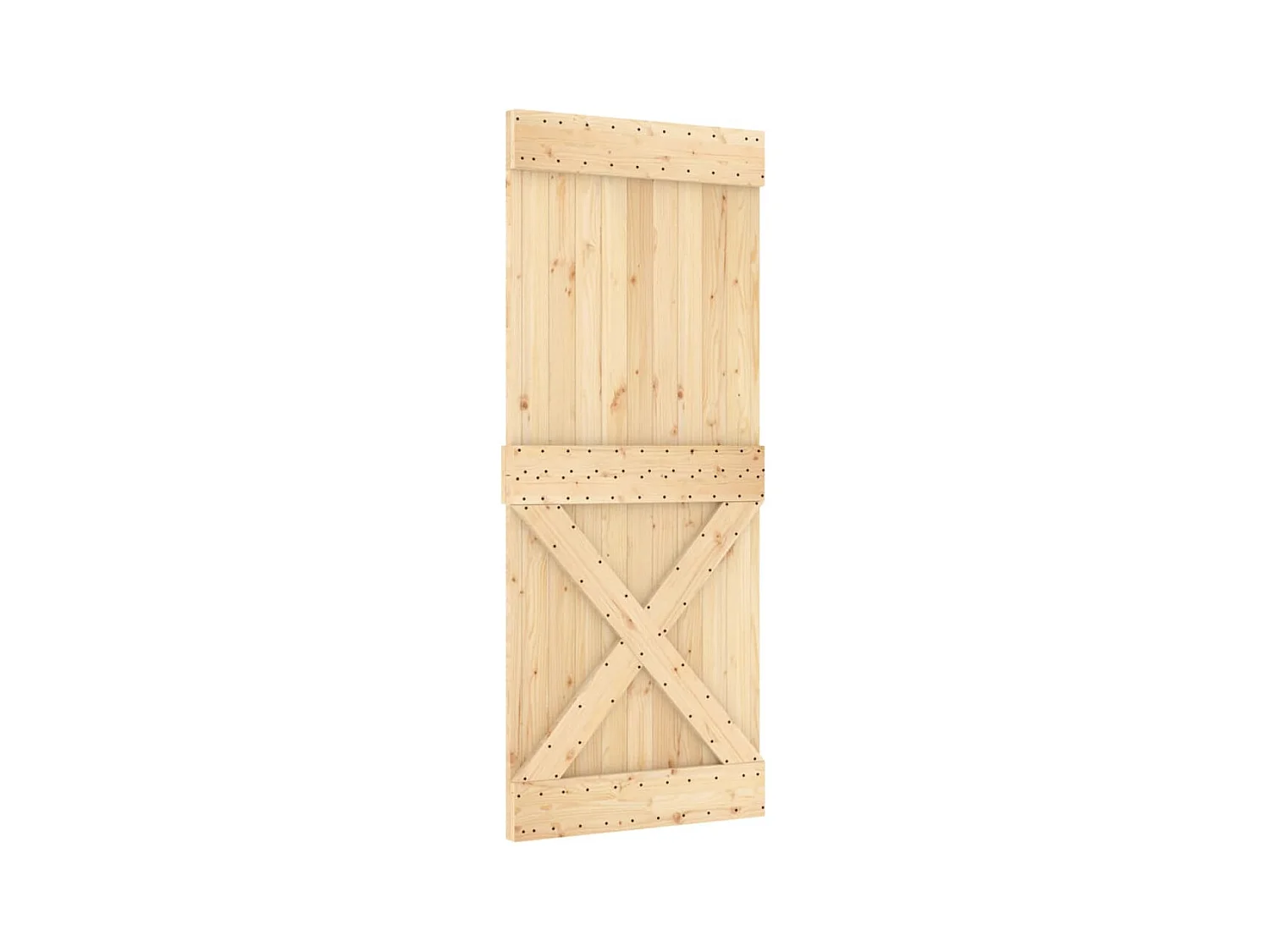 Porte coulissante et kit de quincaillerie 85x210 cm pin massif FR257900