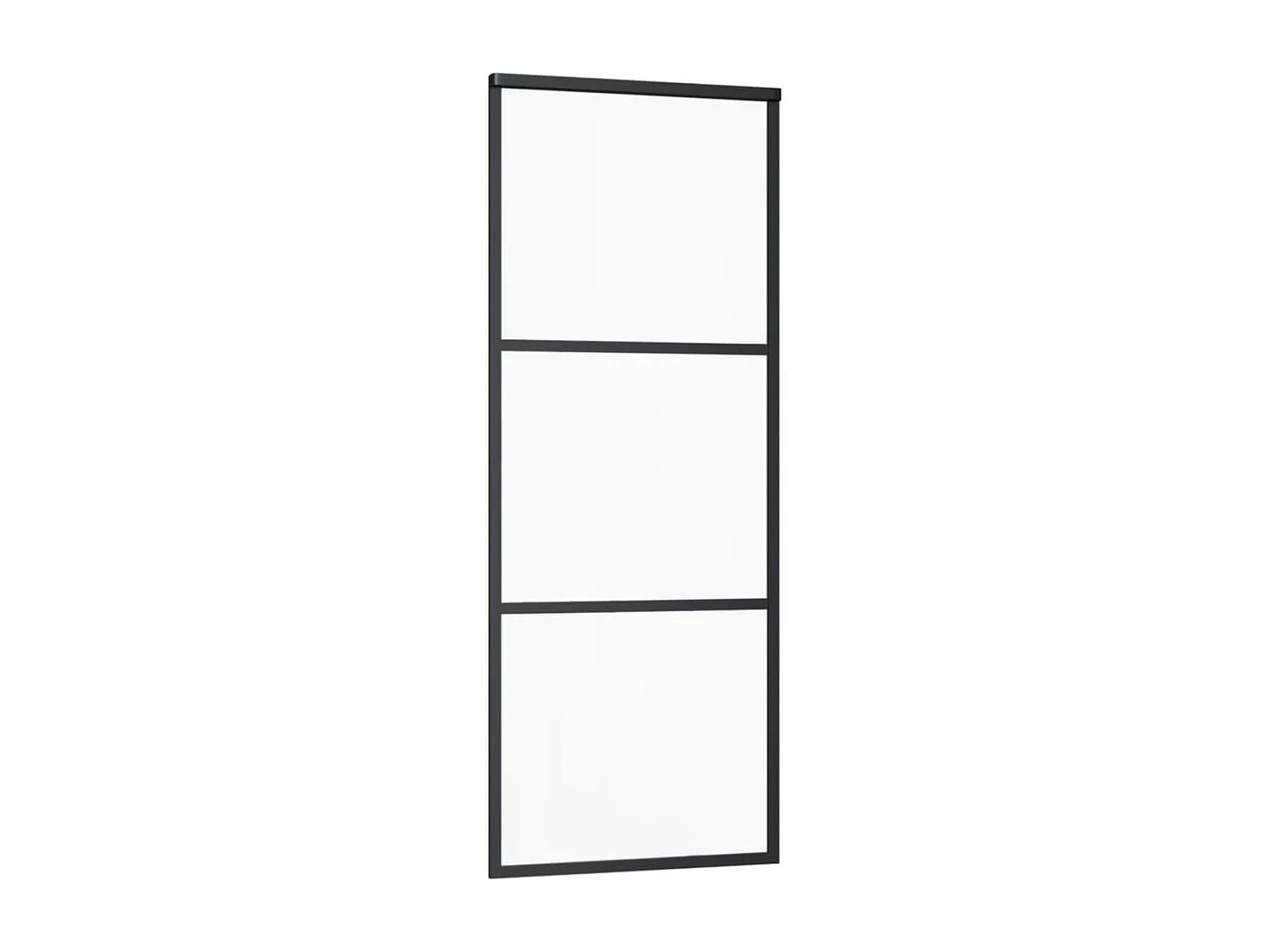 Porte coulissante Verre ESG et aluminium 76x205 cm Noir FR352646