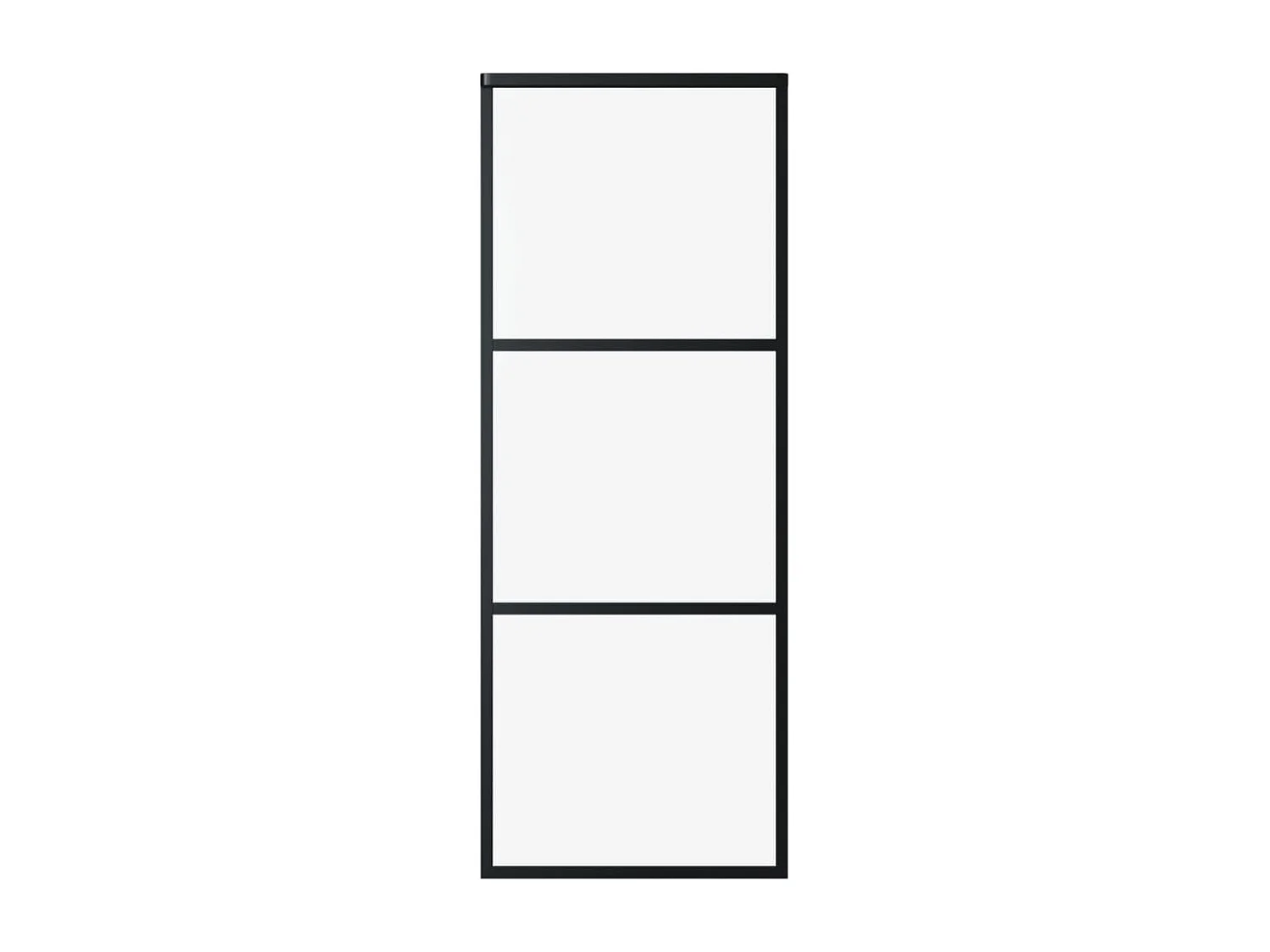 Porte coulissante Verre ESG et aluminium 76x205 cm Noir FR352646