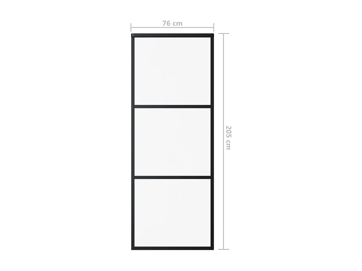 Porte coulissante Verre ESG et aluminium 76x205 cm Noir FR352646