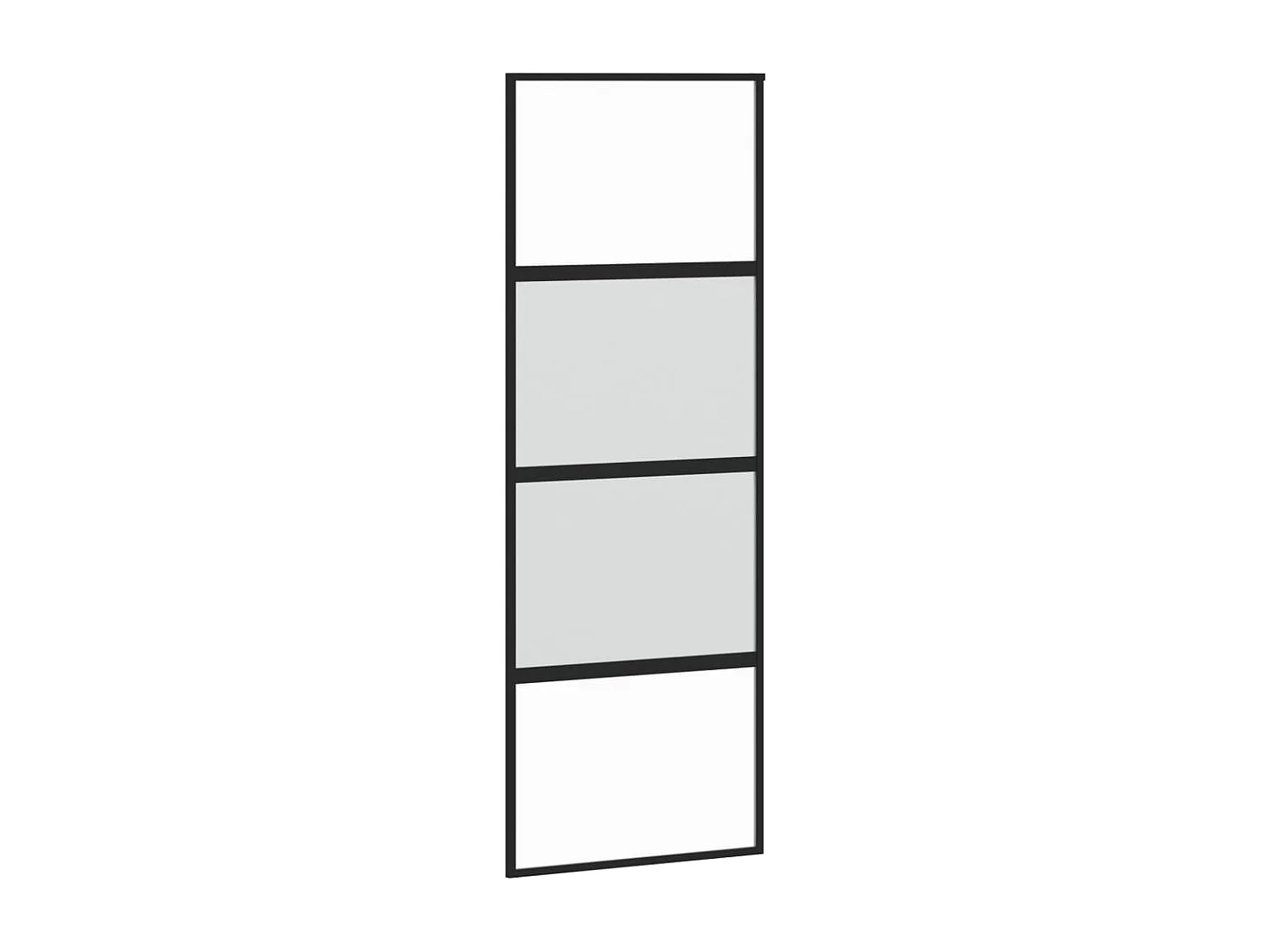 Schuifdeur 76x205 cm gehard glas en aluminium zwart BE147439