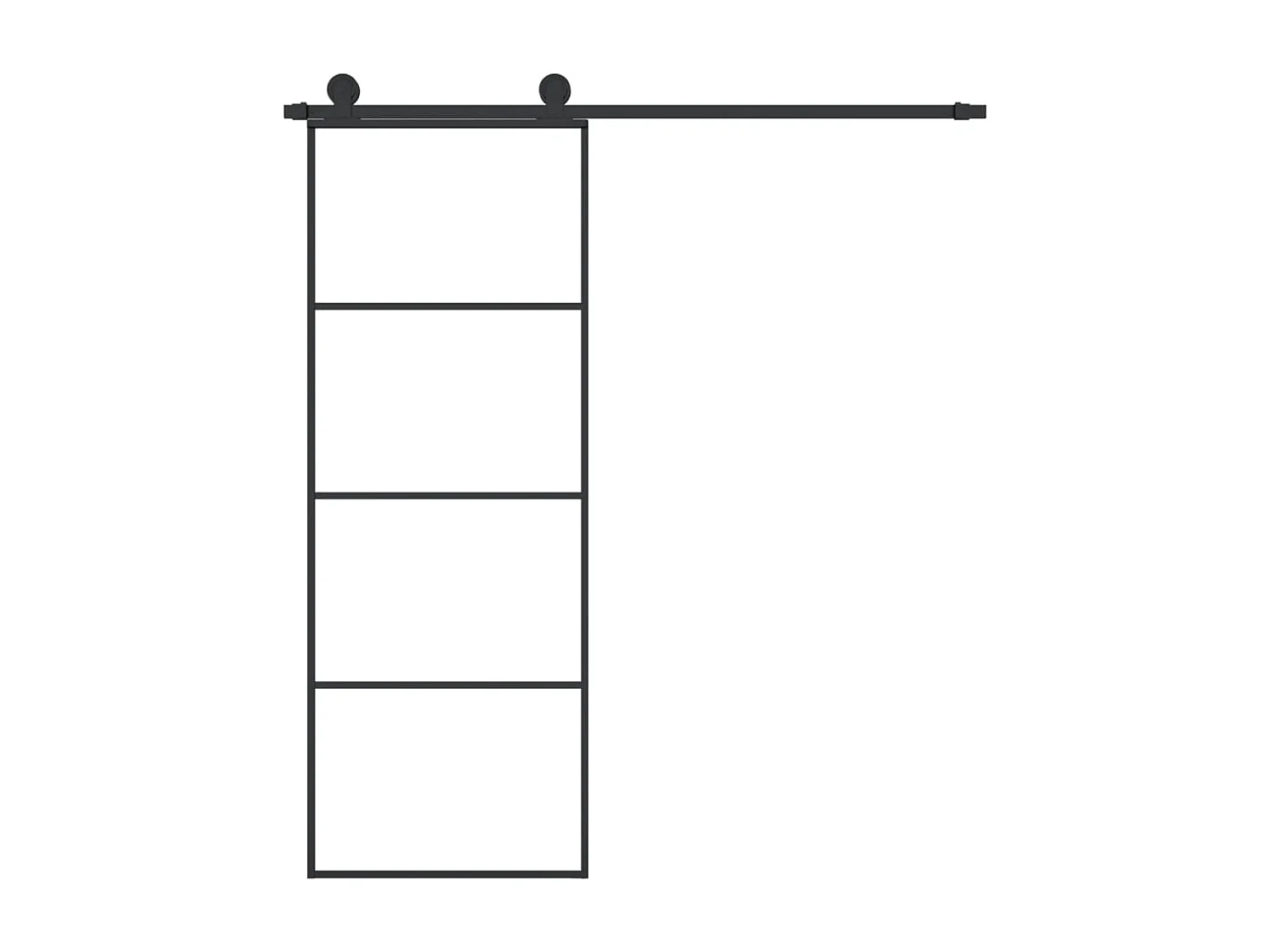 Porte coulissante avec kit de quincaillerie 76x205 cm Verre ESG FR147958