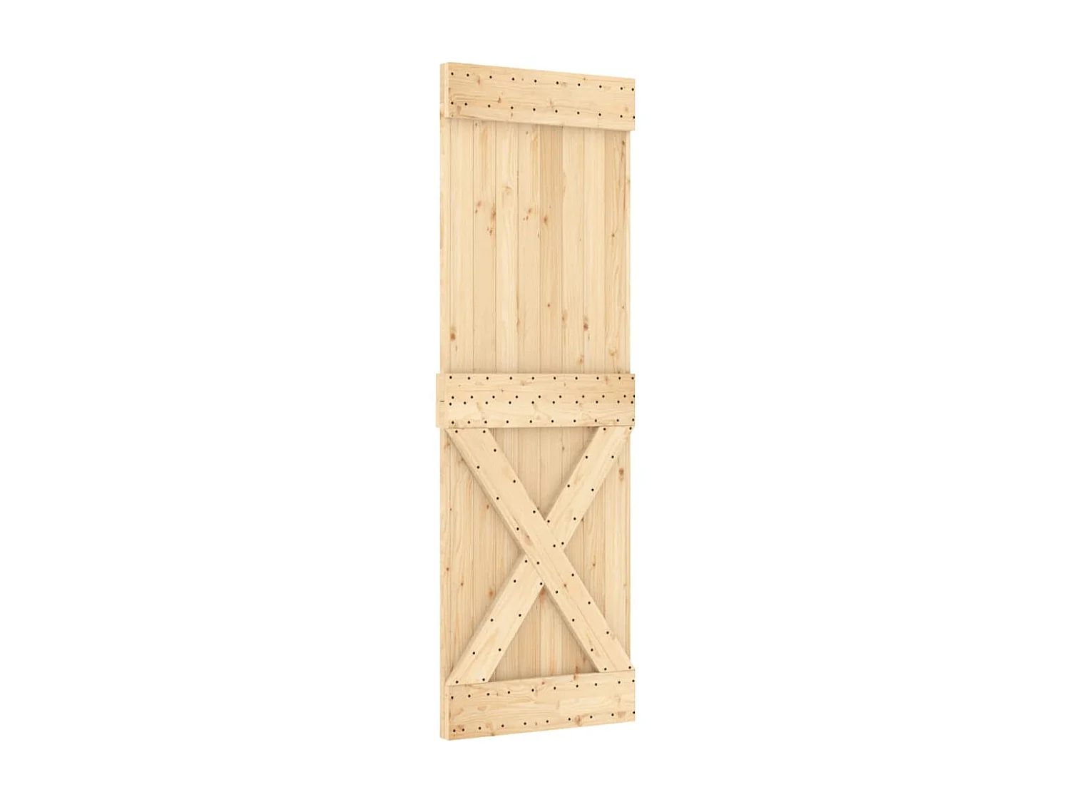 Puerta corredera con herrajes madera maciza de pino 80x210 cm ES898686